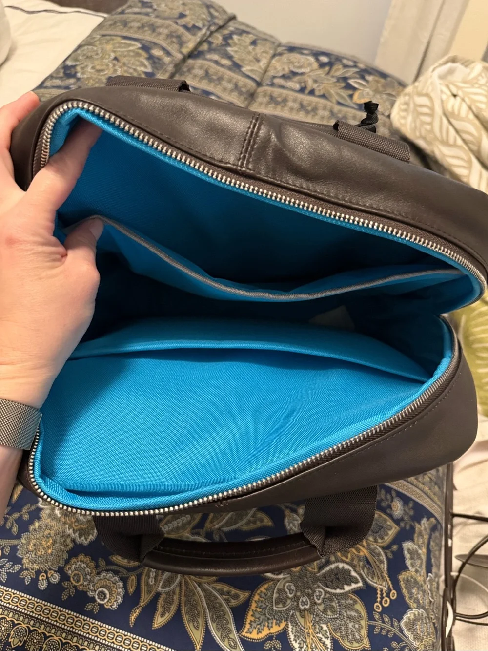 Knomo Dark Brown Leather totepack 15”